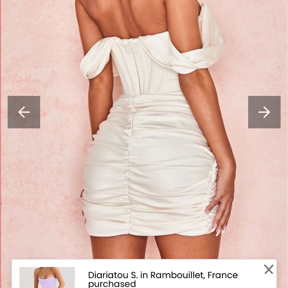 New white satin dress - Picture 2 of 3